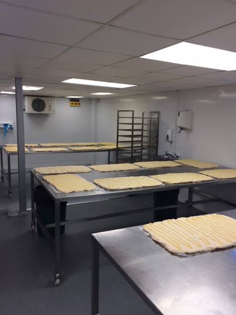Desserts being made inside the Waldron's bakery