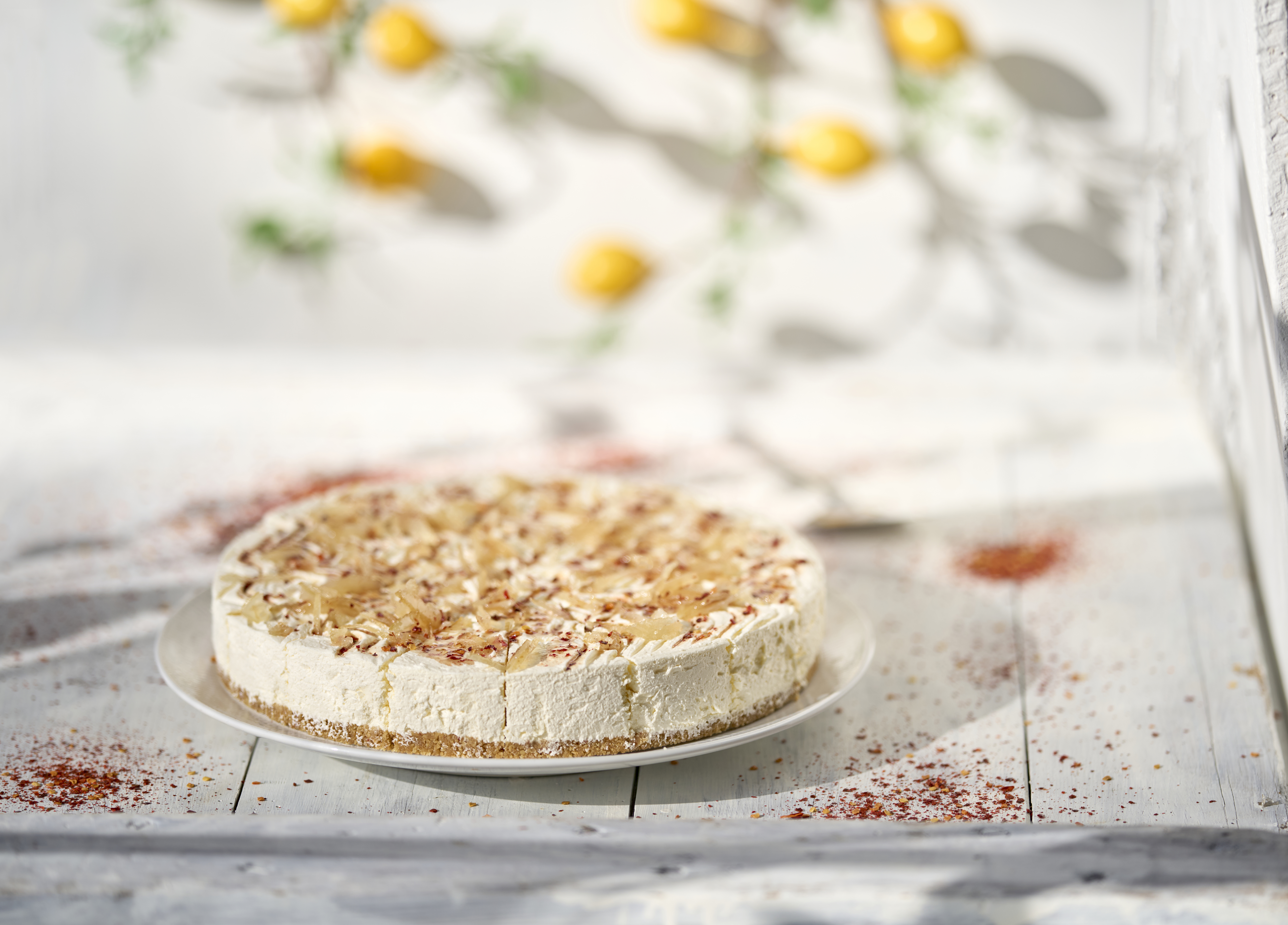 Gluten Free Hot Honey, Elderflower & Yuzu Cheesecake